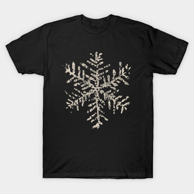 Vintage Snowflake T-Shirt Winter Holiday Gifts Creme T-Shirt by vo_maria